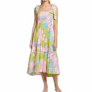 💚🌸 GUC Lilly Pulitzer rivera smocked midi dress
